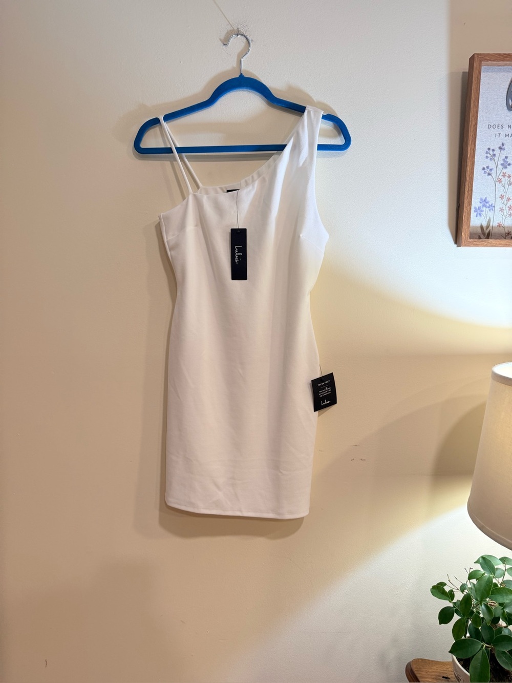 Lulu's White Asymmetric One-Shoulder Mini Dress